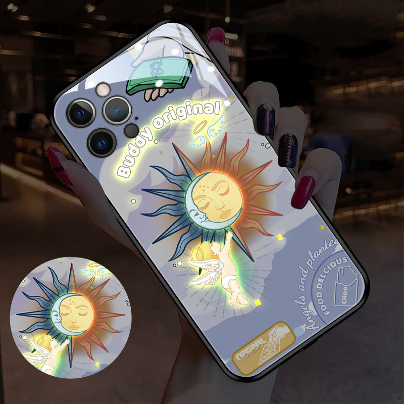 Incoming Call Glowing Sun and Moon Phone Case